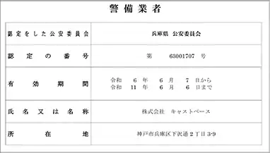 兵庫県公安委員会認定第63001707号